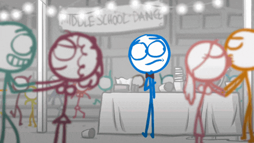 Blue Dick Figures GIF