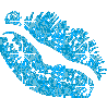 Blue Glitter Kiss Sticker