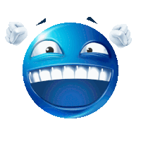 Blue Happy Sticker