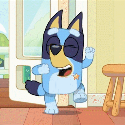 Bluey Spin Happy Excited Gold Star Hooray GIF. This 400 x 400 animated GIF is part of our hooray collection. Created by TheHeroofDeath. View the original…