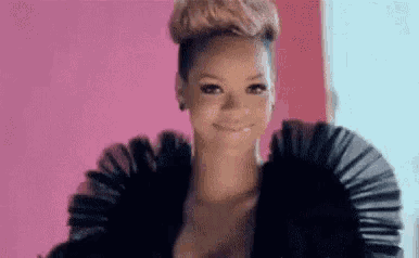 Blushing Rihanna GIF