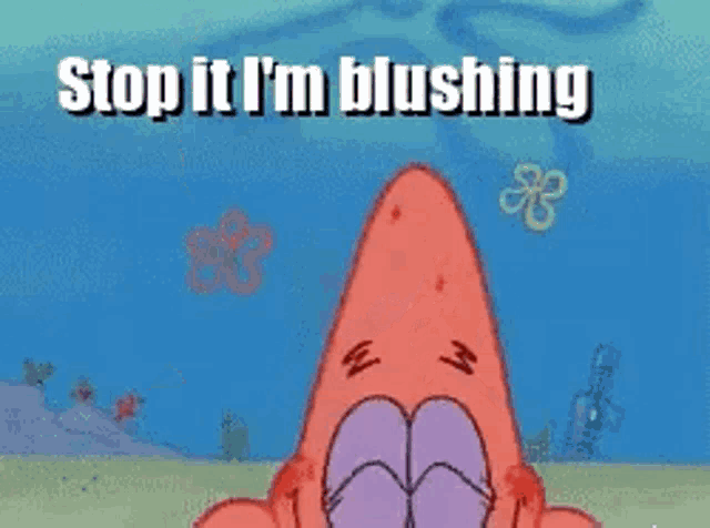 Blushing Spongebob GIF