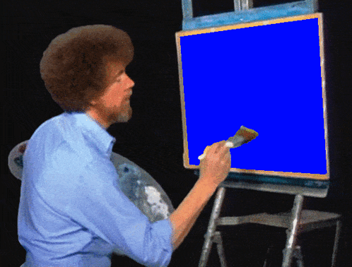 Bob Ross Blue GIF