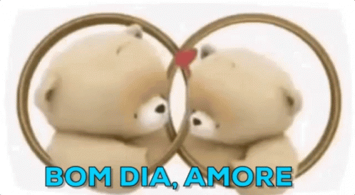 Bom Dia Amore / Amores / Urso Apaixonado / Beijo GIF