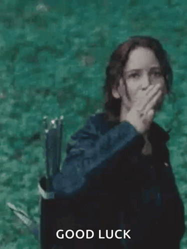 Bon Courage Good Luck GIF. This 374 x 498 animated GIF is part of our hunger games salute collection. Related themes include good luck, salute, you can do…