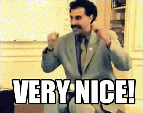 Borat Very GIF. This 296 x 234 animated GIF is part of our nice one bruva collection. Related themes include nice, well done. View the original animation…