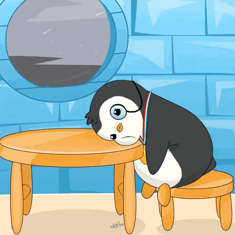 Bored Penguin GIF