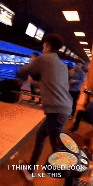 Bowling Fail Throwing Bowling Ball GIF