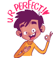 Boy Saying You'Re Perfect Sticker