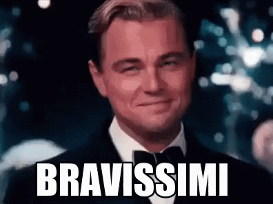 Bravissimo Bravissima Bravissimi Brava Bravo Bravi Il Grande Gatsby Leonardo Dicaprio GIF. This 396 x 296 animated GIF is part of our leo cheers collection…