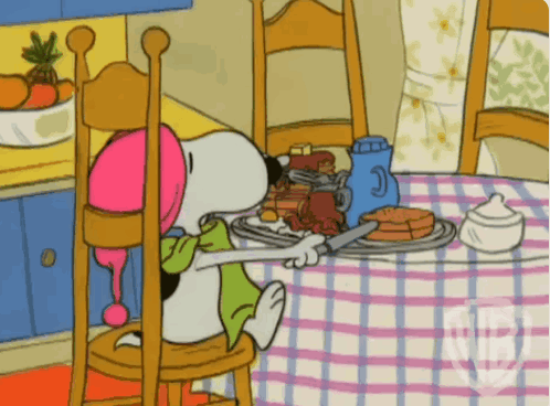 Breakfast Snoopy GIF