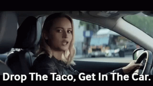 Brie Larson Drop The Taco GIF