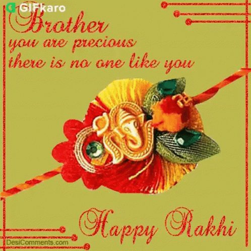 Brother You Are Precious There Is No One Like You Happy Rakhi GIF