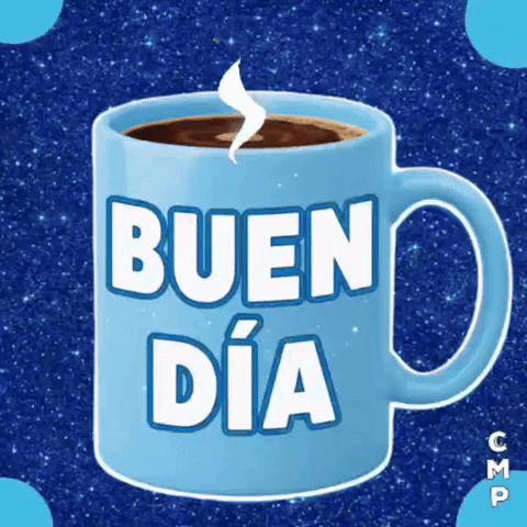 Buenos Días Buen Dia Goodmorning Coffee Café Blue Sticker Cmp Cmpbycosart GIF