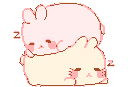 Bunny Couple Sleep Couple Hug Gif Sticker
