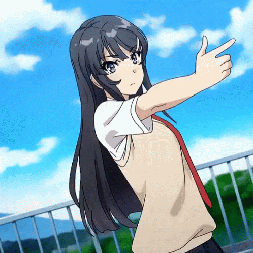 Bunny Girl Senpai Mai Finger Gun GIF