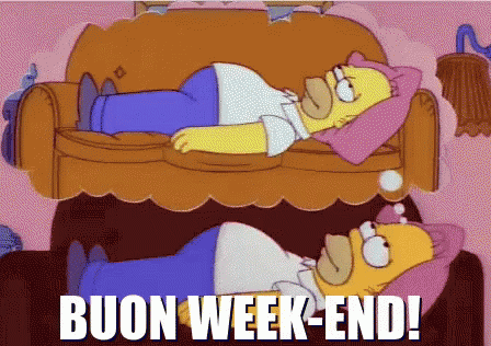 Buon Sabato Week-end Homer Simpson Divano Riposo Relax GIF