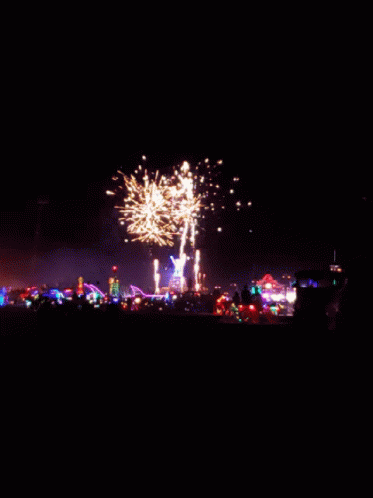 Burning Man Fireworks GIF