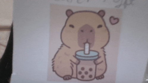 Capybara Drinking Bobacapy Meme