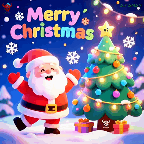 Cartoon Santa Christmas Wishes GIF. This 498 x 498 animated GIF is part of our frohe weihnachten und ein gutes neues jahr collection. Related themes include…