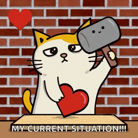 Cat Broken Heart GIF