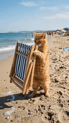 Cat Deckchair GIF