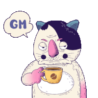 Cat Meme Gm Sticker