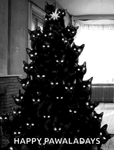 Cat Tree Spooky Christmas GIF