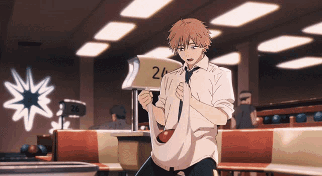 Chainsaw Man Bowling Ball GIF