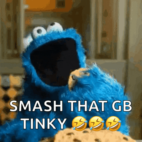 Champagne Barbie Cookie Monster GIF