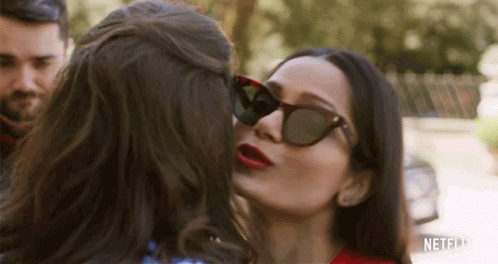 Cheek Kissing Freida Pinto GIF