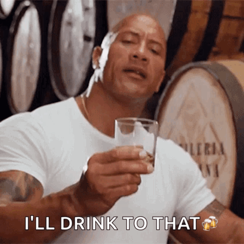 Cheers The Rock GIF