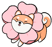 Cherry Blossom Shiba Inu Sticker