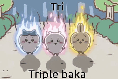 Chiikawa Triple Baka GIF