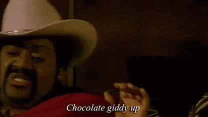 Chocolate Giddy Up Black GIF