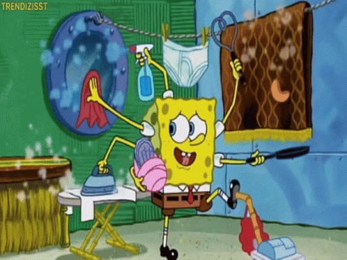 Chores Housework GIF. This 498 x 373 animated GIF is part of our terminaste los deberes collection. Related themes include lazy, spongebob. Created by…