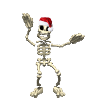 Christmas Dancing Skeleton Sticker
