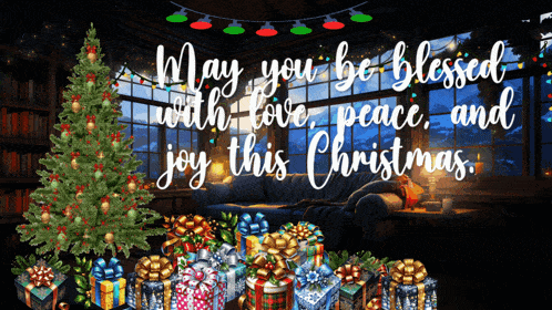 Christmas Tree Fireplace GIF