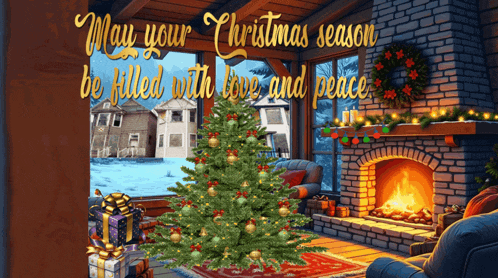 Christmas Tree Fireplace GIF