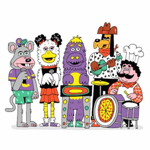 Chuck E Cheese Animatronic Band GIF