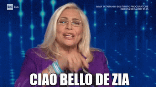 Ciao Bello De Zia Mara Venier GIF. This 498 x 280 animated GIF is part of our moana pozzi collection. Related themes include mara venier. Created by…