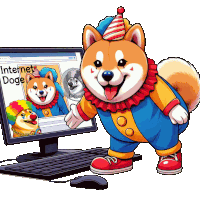 Clown Dog Sticker