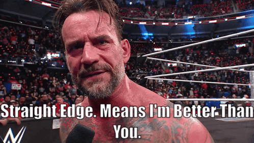 Cm Punk Straight Edge GIF. This 498 x 281 animated GIF is part of our edge wrestling collection. Related themes include wwe. Created by masoncarr2244. View…