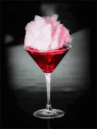 Cocktail Strawberry Cotton Candy GIF