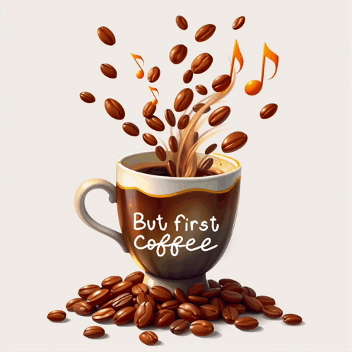 Coffee Music Notes GIF