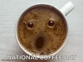 Coffee Wink Shocked GIF