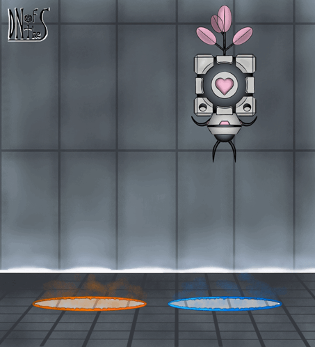 Companion Cube Portal GIF