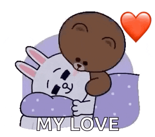 Cony And Bear Brown Good Night Kiss GIF
