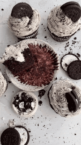 Cookies And Cream Cupcakes Dessert GIF