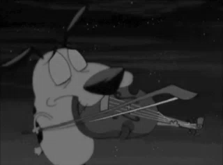 Coragem O Cão Covarde Tocando Violino GIF